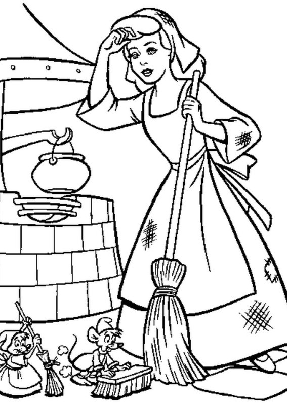 Игра Золушка - раскраска — Cinderella coloring